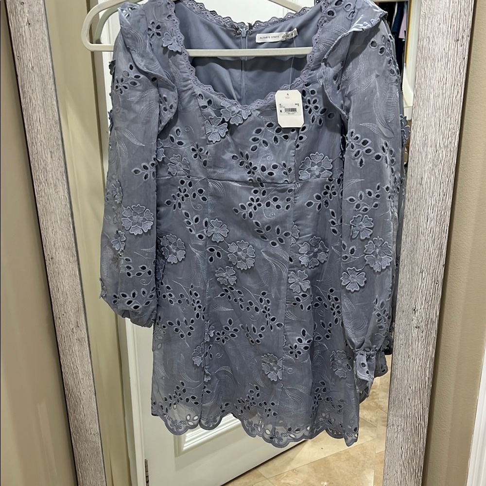 Altar'd State Blue Floral Mini Dress